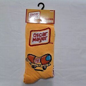2 Pair Lot Kraft Oscar Mayer Weiner Men Fun Novelty Crew Socks Size 6-12